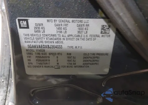 2011 Buick Enclave Cx from USA, damaged, VIN 5GAKVAEDXBJ364033